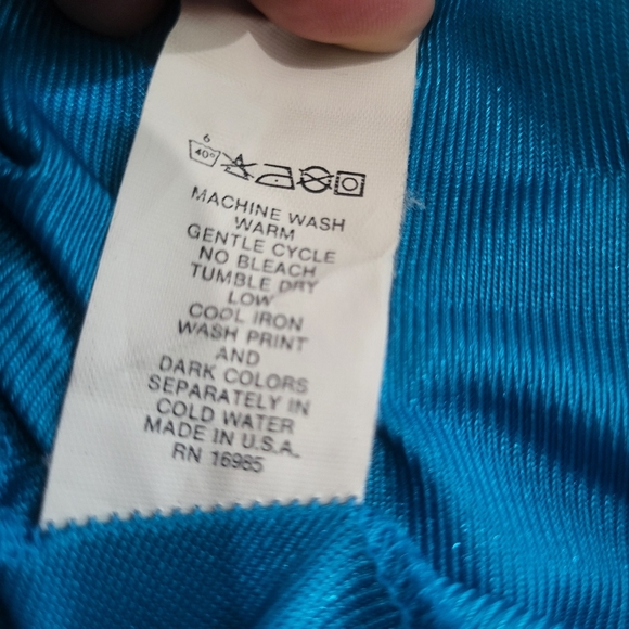 Vintage Val Mode Blue Mesh Lace Sheer Maxi Slip Nightgown Size Medium - Picture 8 of 8